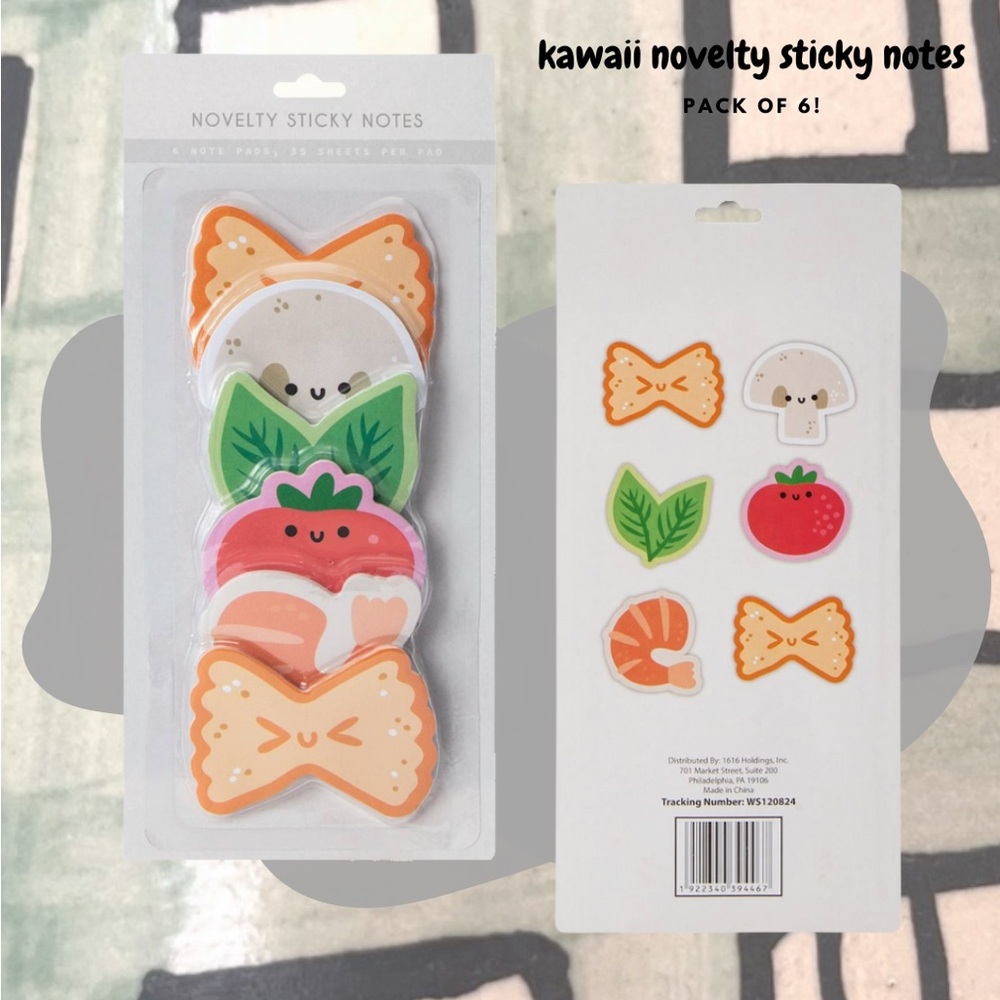 🏷️🎉🆕 kawaii veggie sticky note set of 6